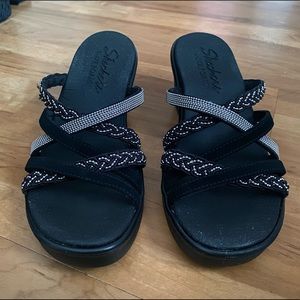 Black Sketchers Wedges